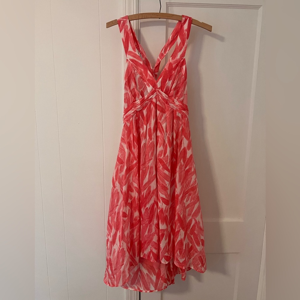 Anthropology pink and white cotton sundress